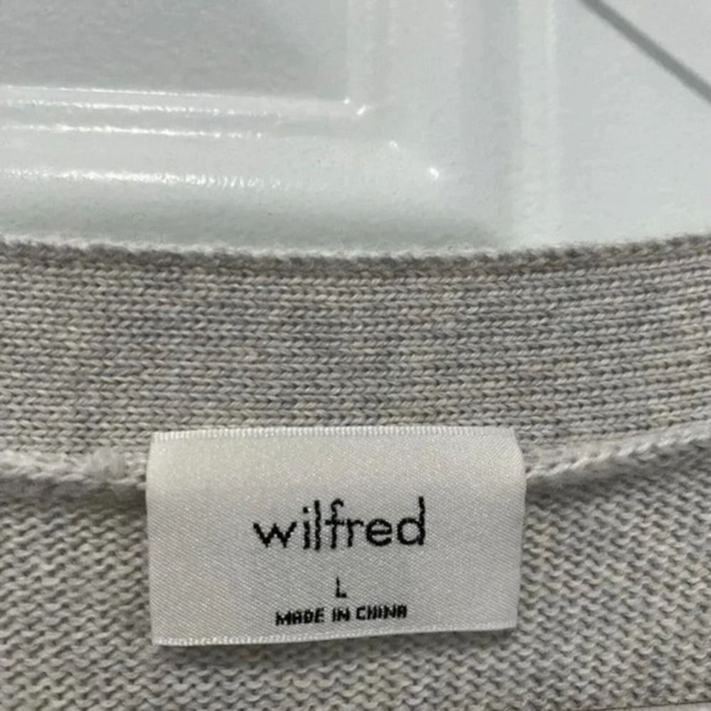 New Aritzia Wilfred Women's L Utopia Button Up Sweater Dress Heather Merino Wool - Picture 3 of 11